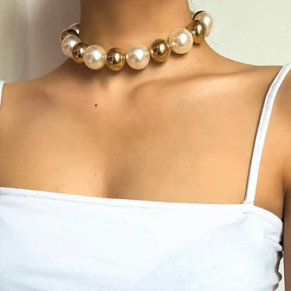 Bold Pearl Choker Necklace