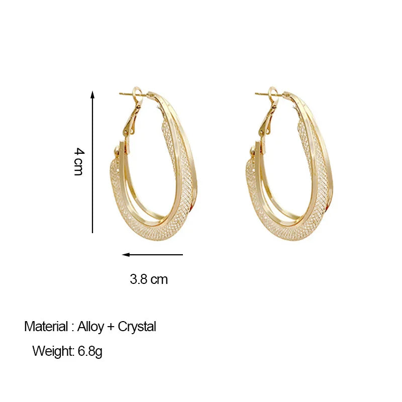 Crystal Mesh Hoop Earrings