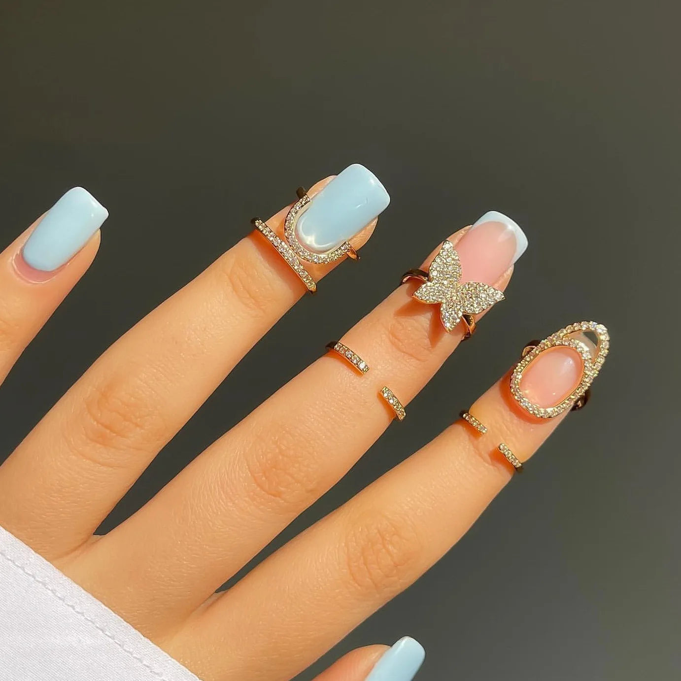 Crystal Nail Cover Ring