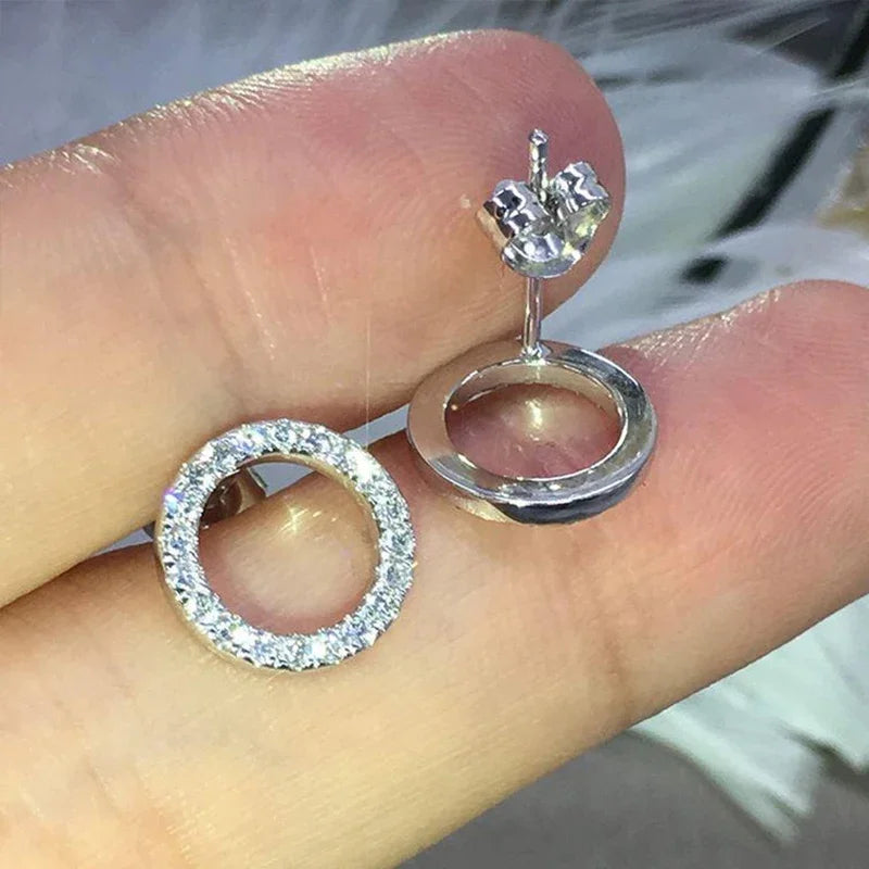 Crystal Circle Stud Earrings