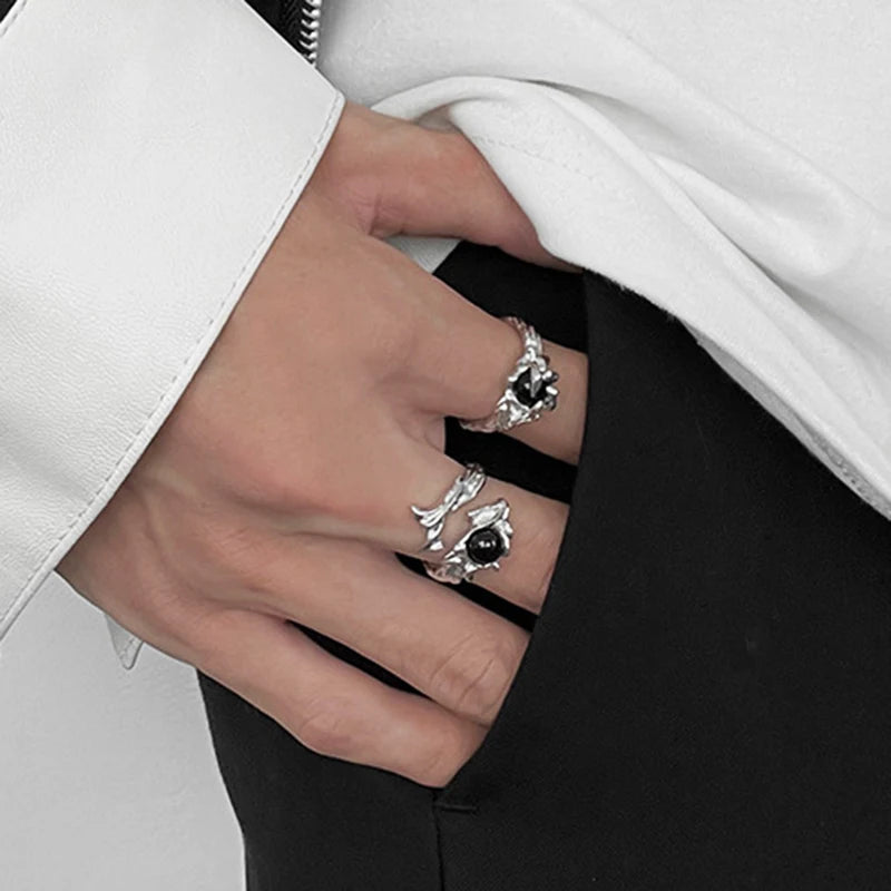 Black Crystal Statement Ring