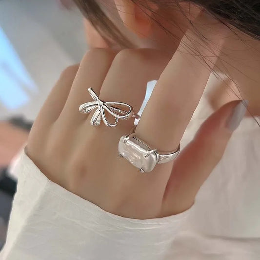 Sterling Silver Bow Zircon Ring