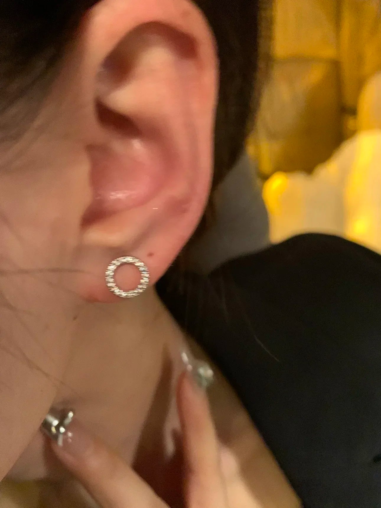 Crystal Circle Stud Earrings