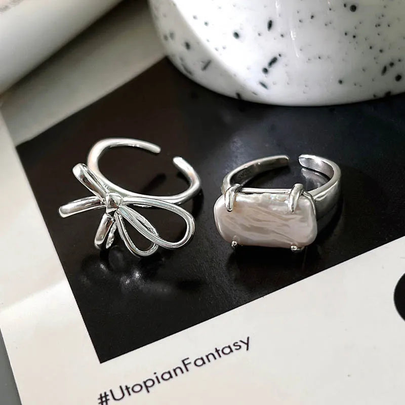 Sterling Silver Bow Zircon Ring