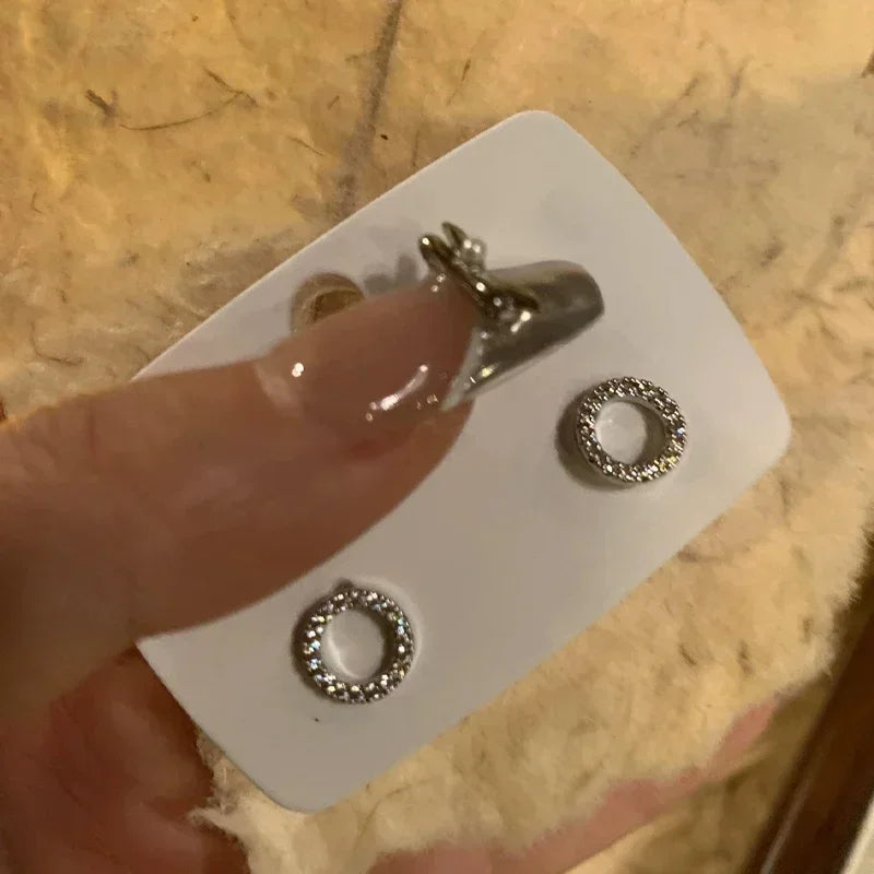 Crystal Circle Stud Earrings